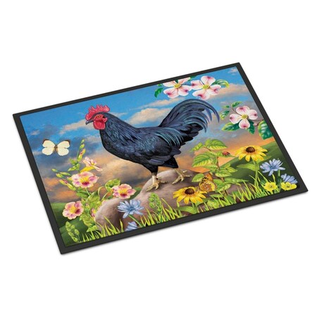 Carolines Treasures 18 x 27 in. Black Rooster Indoor or Outdoor Mat PRS4060MAT